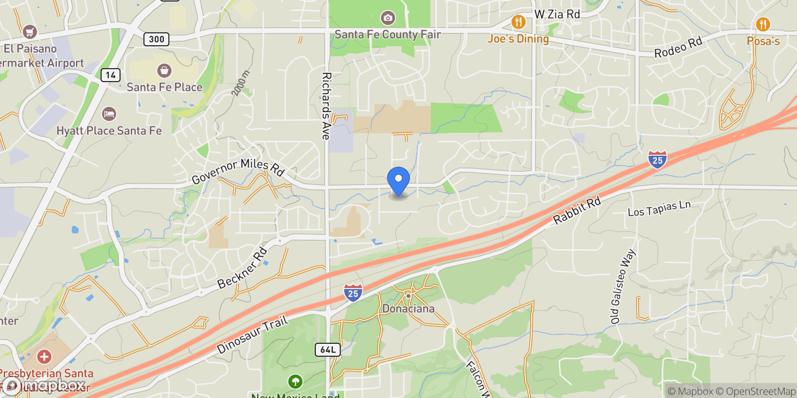 Map showing 4207 Ravine, Santa Fe, NM 87507, Santa Fe, New Mexico, United States.