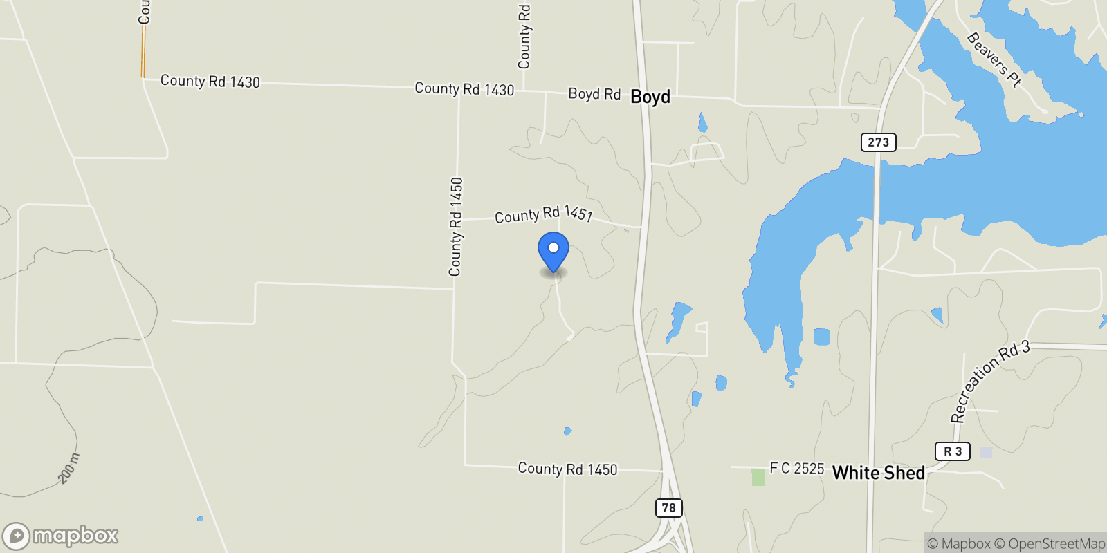 Map showing 383 County Road 1452, Bonham, TX 75418, Bonham, Texas, United States.