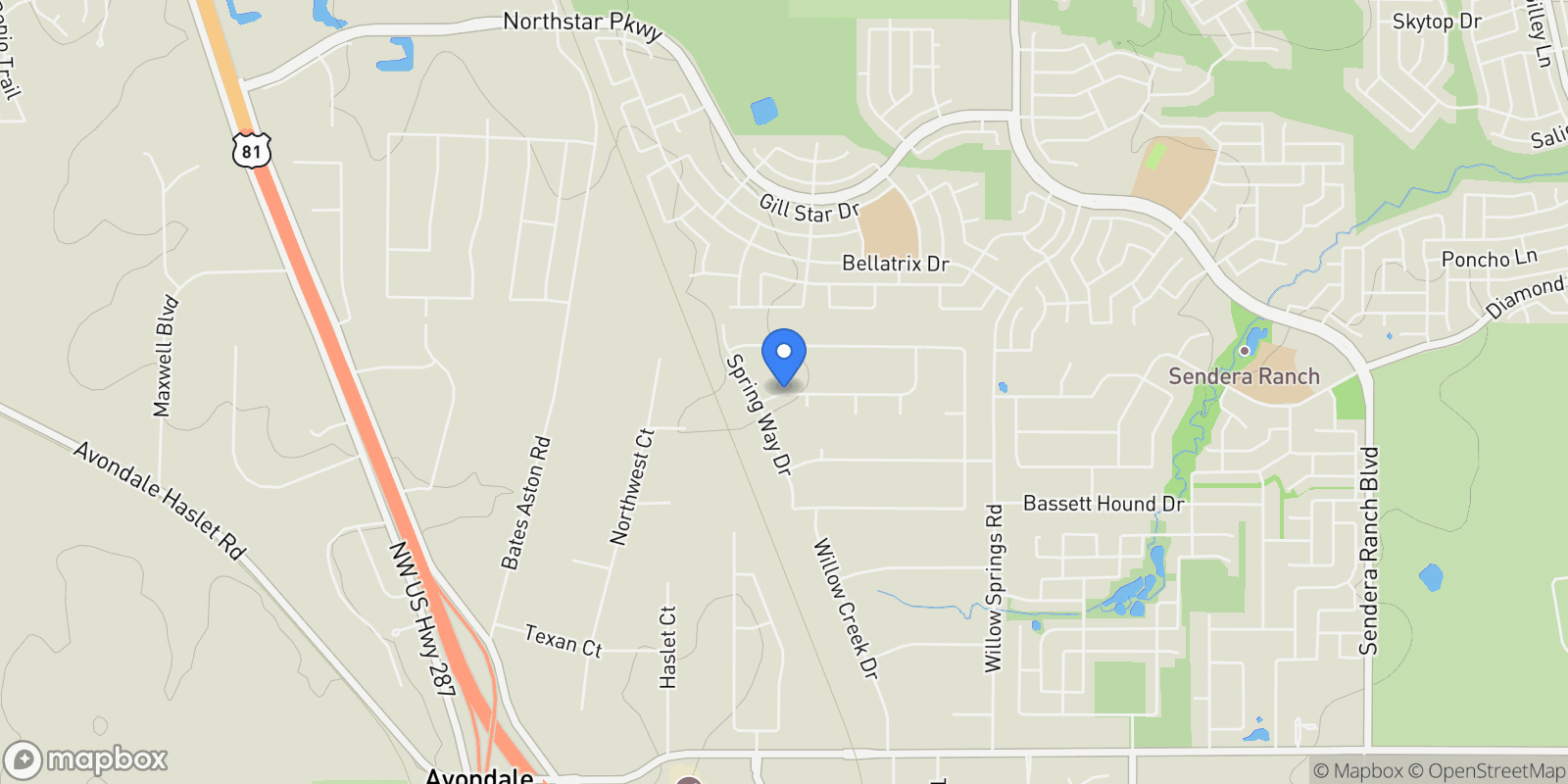 Map showing 2117 Clover Springs Drive, Haslet, TX 76052, Haslet, Texas, United States.