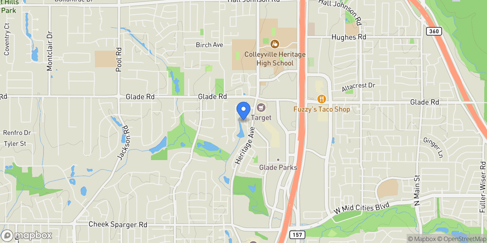 Map showing 4728 Cabernet Circle, Colleyville, TX 76034, Colleyville, Texas, United States.