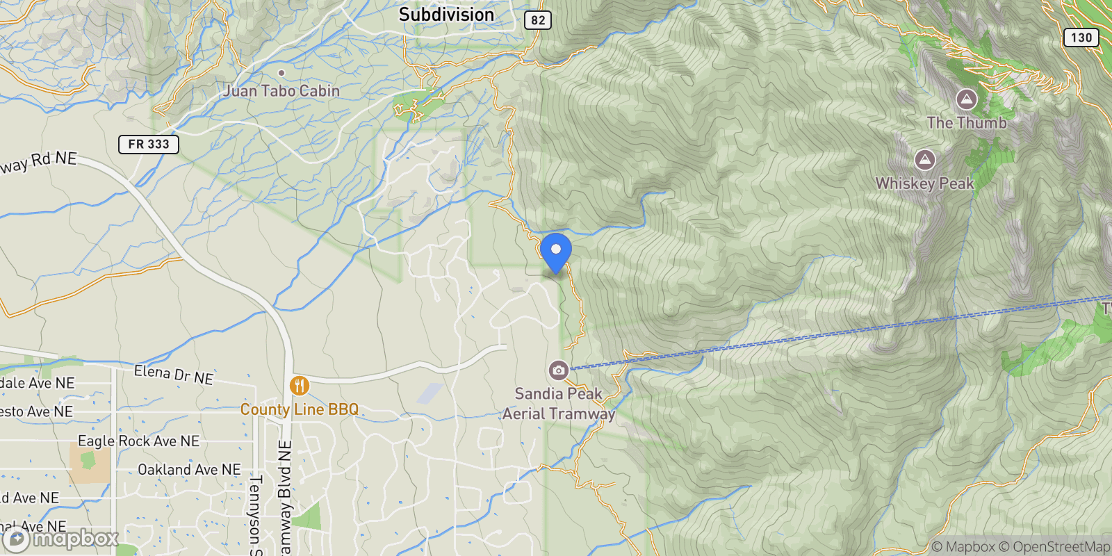 Map showing 9 Sandia Heights Drive NE, Albuquerque, NM 87122, Albuquerque, New Mexico, United States.
