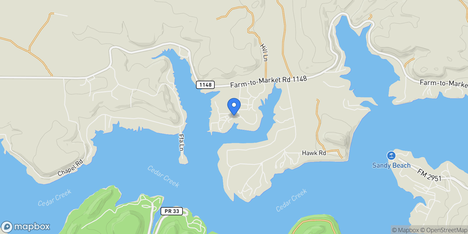Map showing 4713 Fox Hollow Road, Possum Kingdom Lake, TX 76450, Graham, Texas, United States.