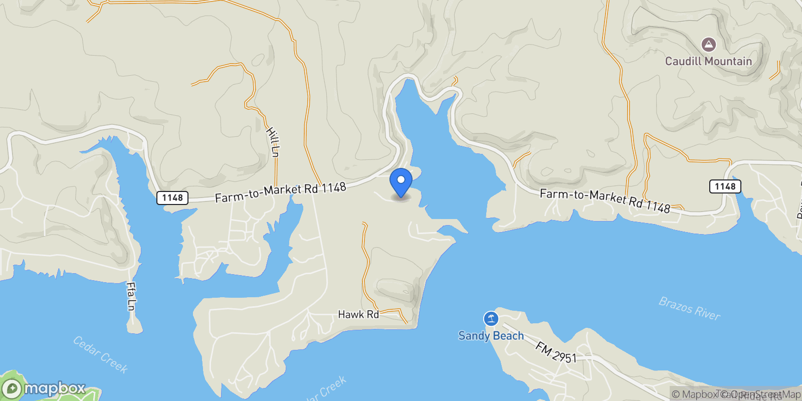 Map showing 5005 Kingdom Drive, Possum Kingdom Lake, TX 76450, Graham, Texas, United States.
