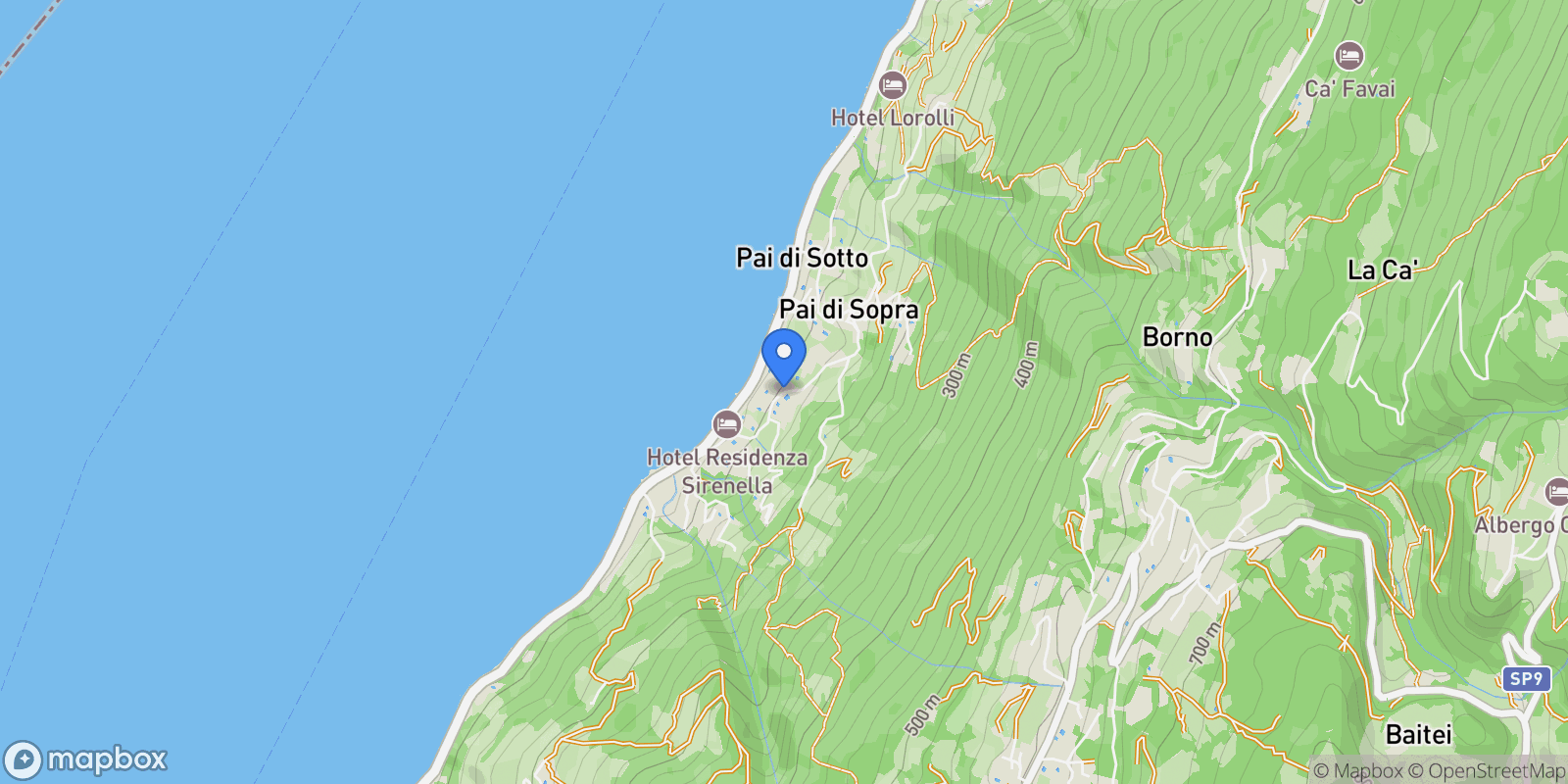 Map showing Via Alessandro Manzoni, Pai, Veneto, Italy.