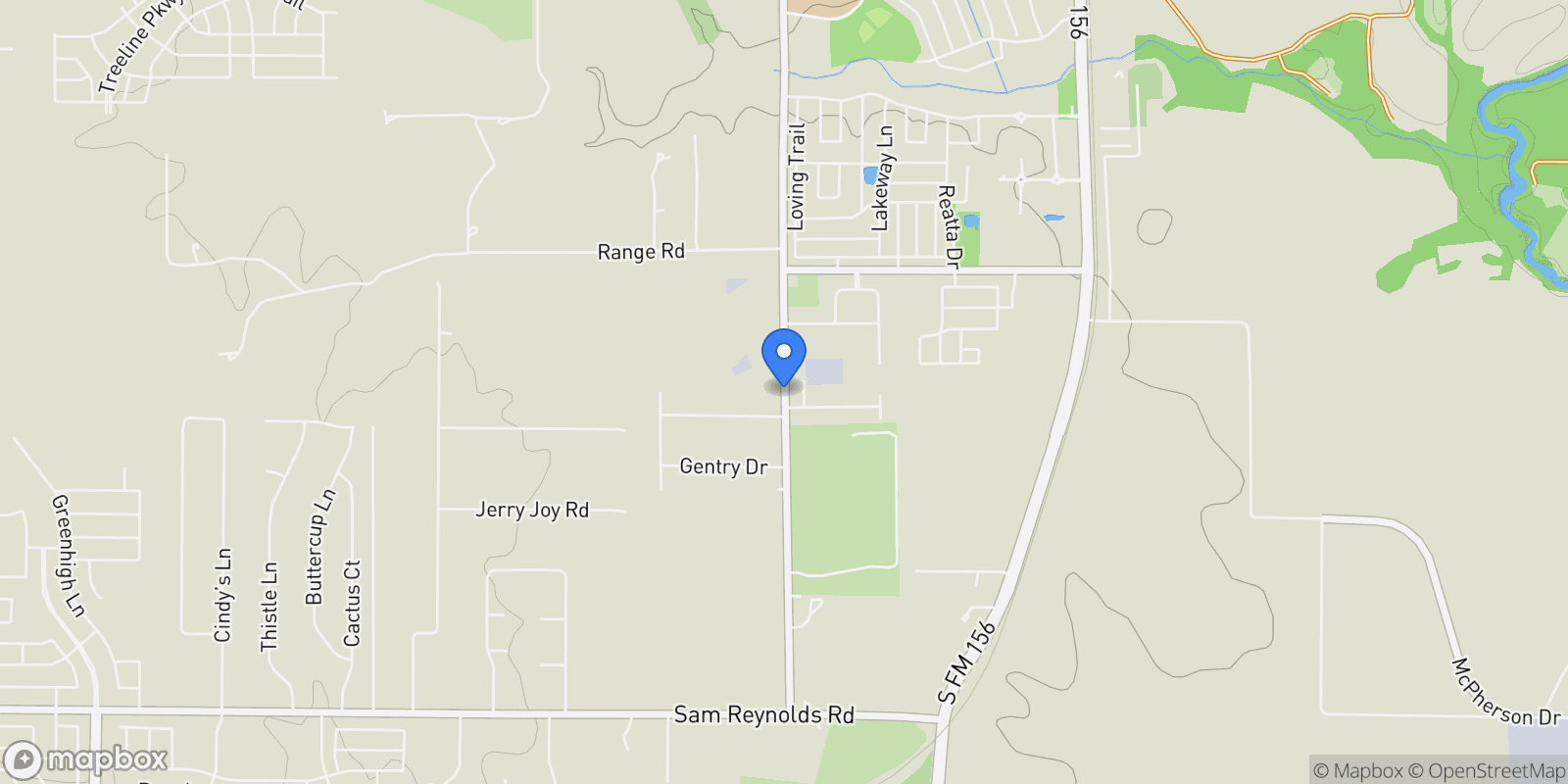 Map showing 227 Spruce Valley Drive, Justin, TX 76247, Fort Worth, Texas, United States.