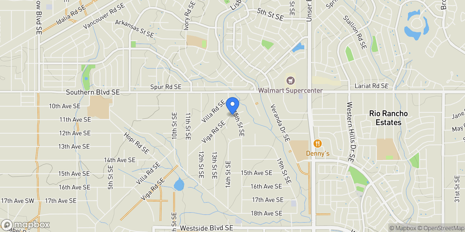 Map showing 1145 15th Street SE, Rio Rancho, NM 87124, Rio Rancho, New Mexico, United States.