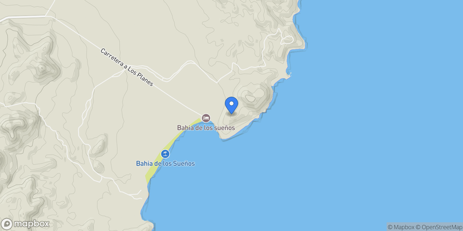 Map showing The Pinnacle, Lot 58, La Paz, BCS 23230, Ensenada de Muertos, Baja California Sur, Mexico.