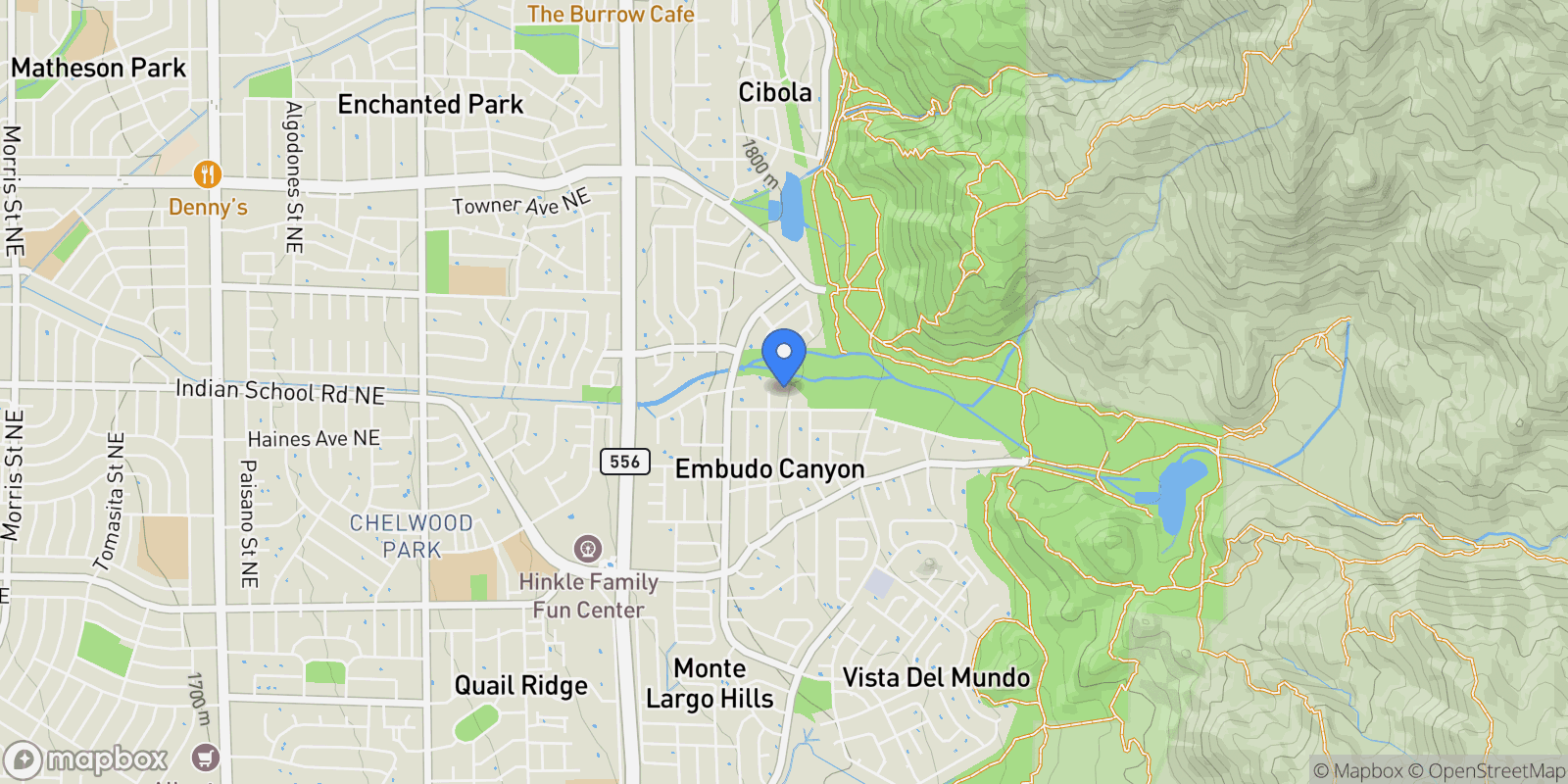 Map showing 1809 Archuleta Drive NE, Albuquerque, NM 87112, Albuquerque, New Mexico, United States.
