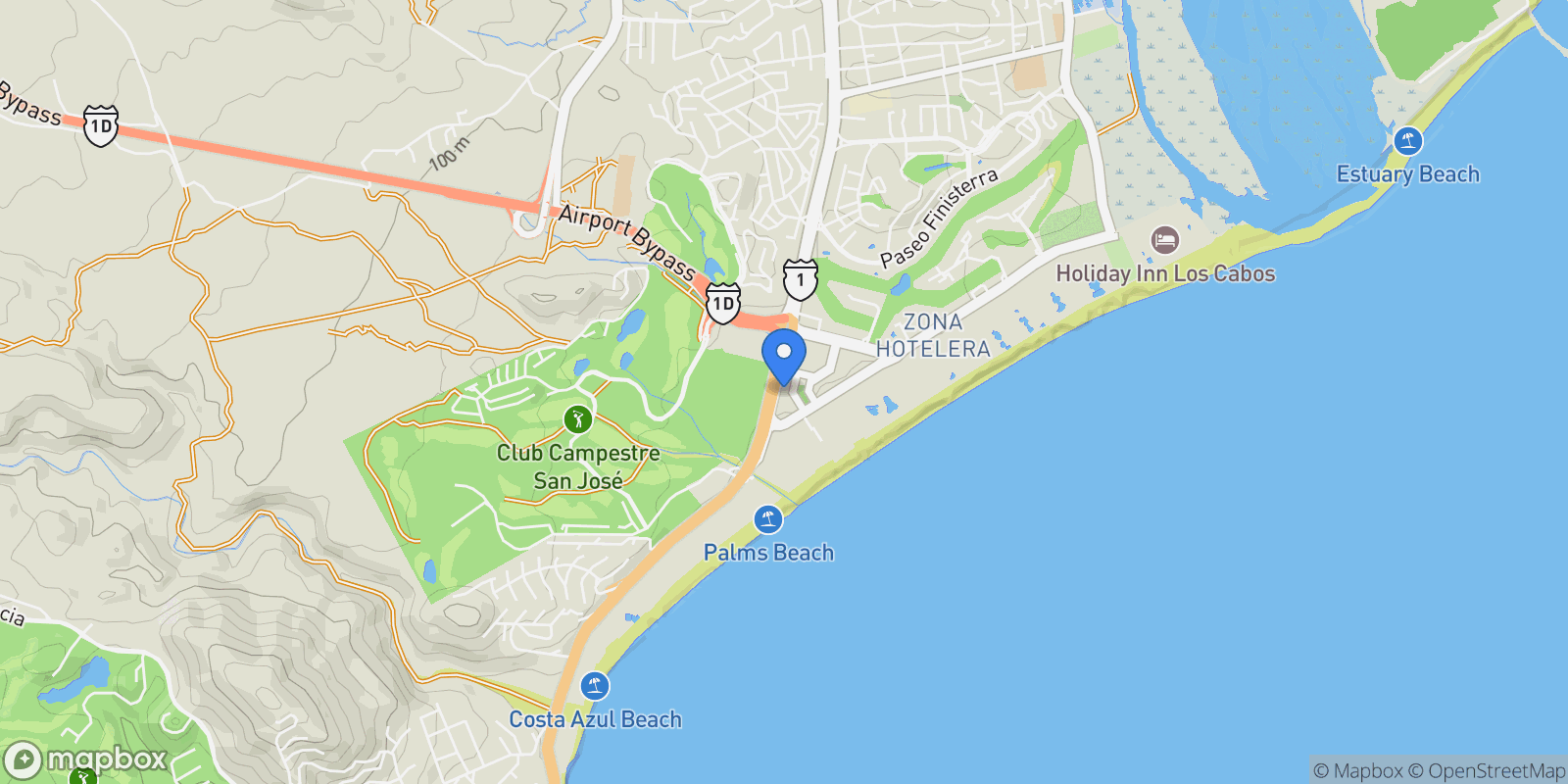 Map showing Villa Valentina Carr. Transpeninsular KM 31.5, San Jose del Cabo, BCS 23405, San José del Cabo, Baja California Sur, Mexico.
