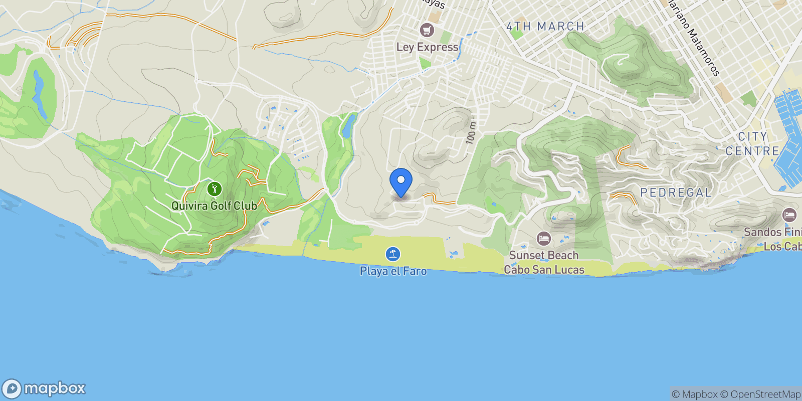 Map showing Endless Ocean Views Villa PinkRose, Cabo San Lucas, BCS 23477, Colonia del Sol, Baja California Sur, Mexico.