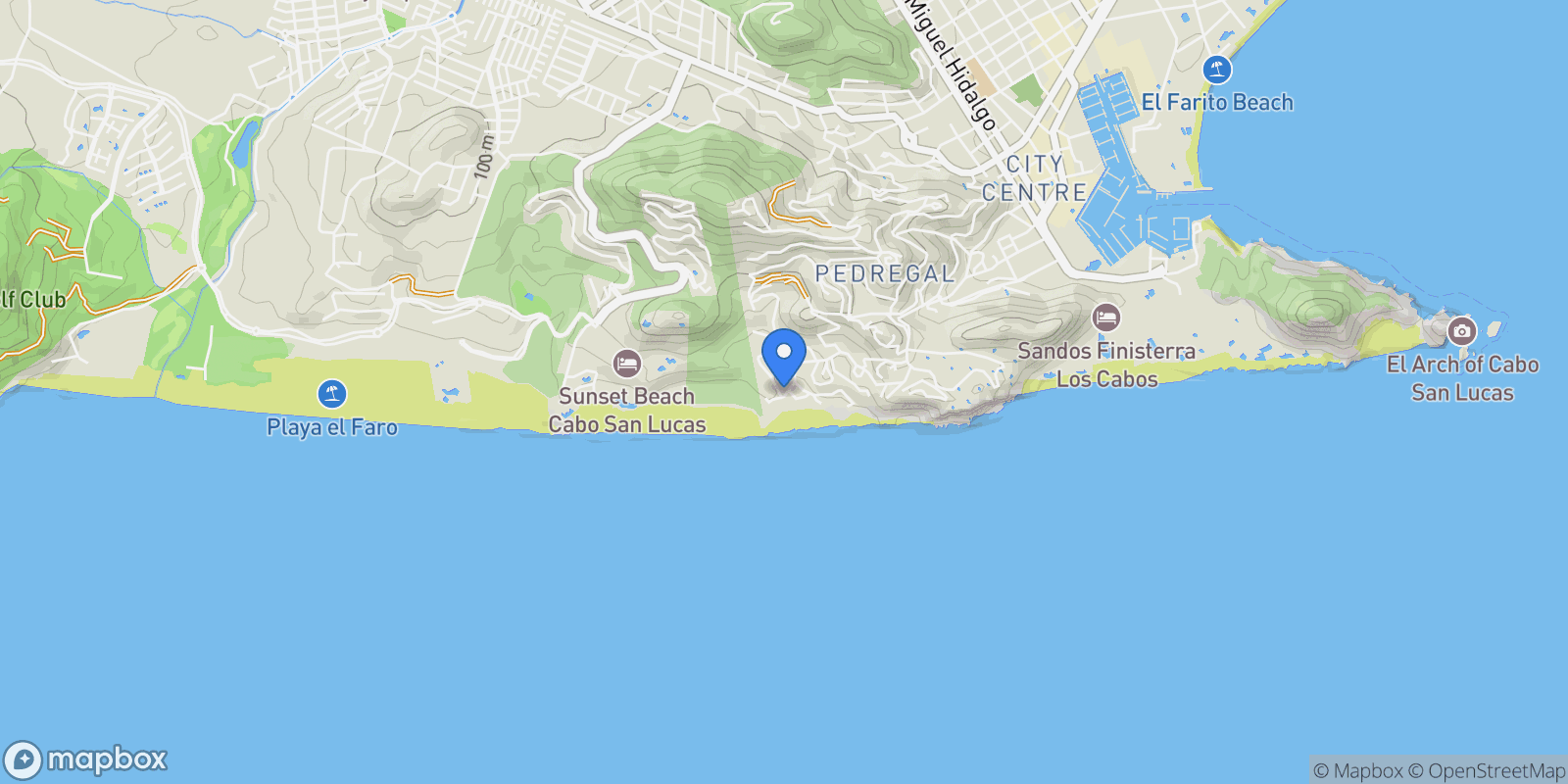 Map showing Casa Agave, Pedregal, Cabo San Lucas, BCS 23453, Cabo San Lucas, Baja California Sur, Mexico.