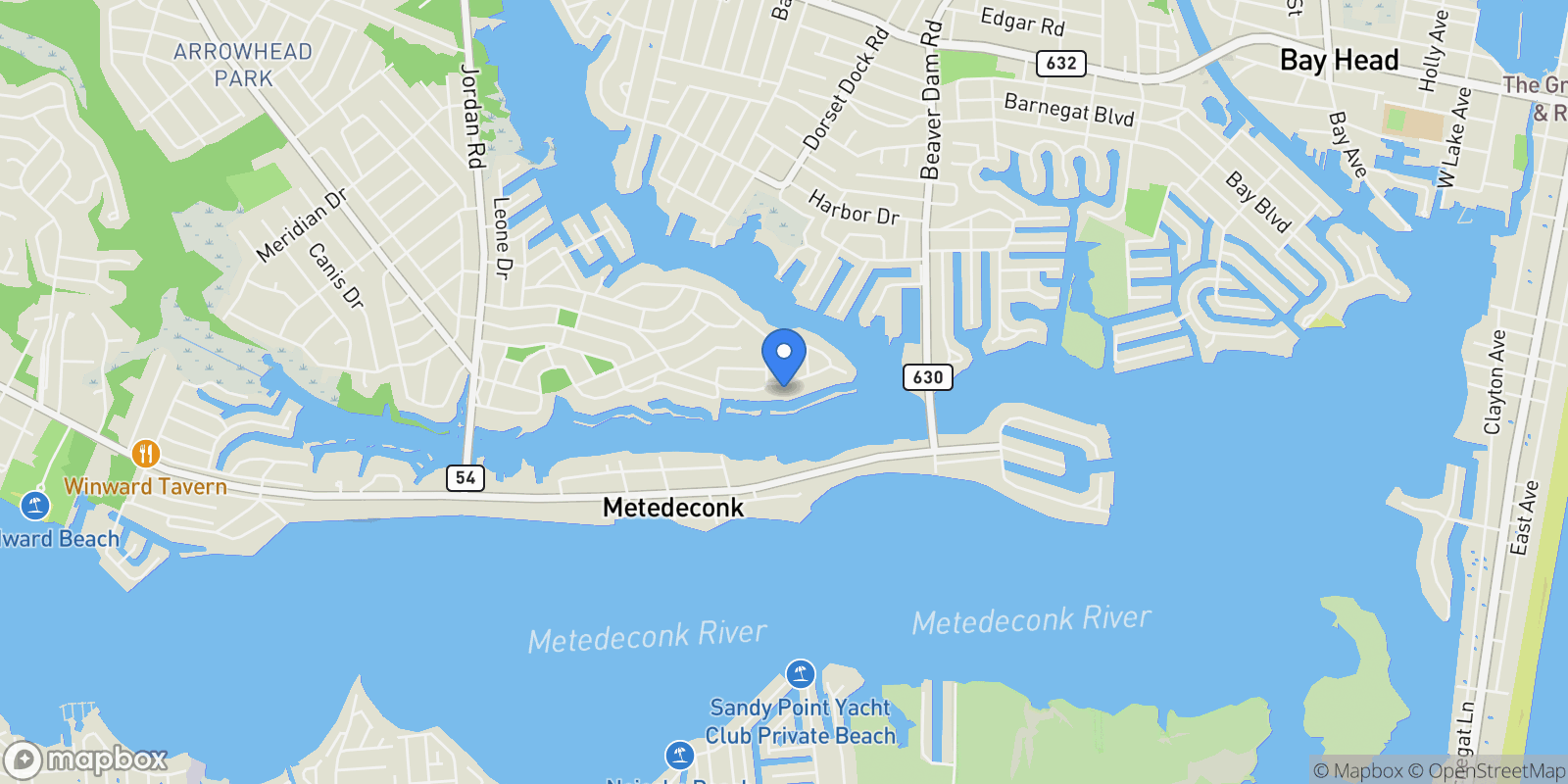 Map showing 693 Harbor Road, Brick, NJ 08724, Brick Township, New Jersey, United States.