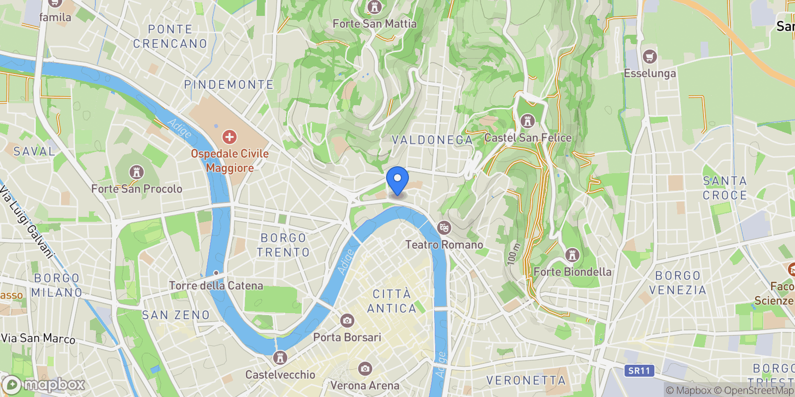 Map showing Via Sant'Alessio, Verona, Veneto, Italy.