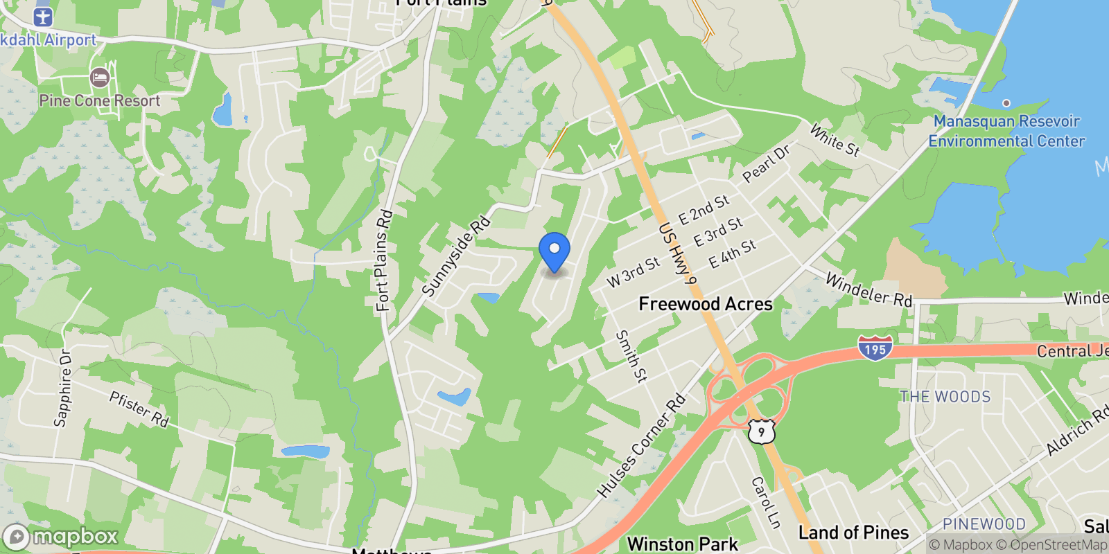 Map showing 8 Shadow Ridge Court, Howell, NJ 07731, Howell Township, New Jersey, United States.
