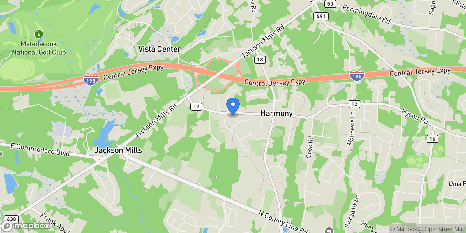 Map showing 4 Belaire Drive, Jackson, NJ 08527, Jackson Township, New Jersey, United States.