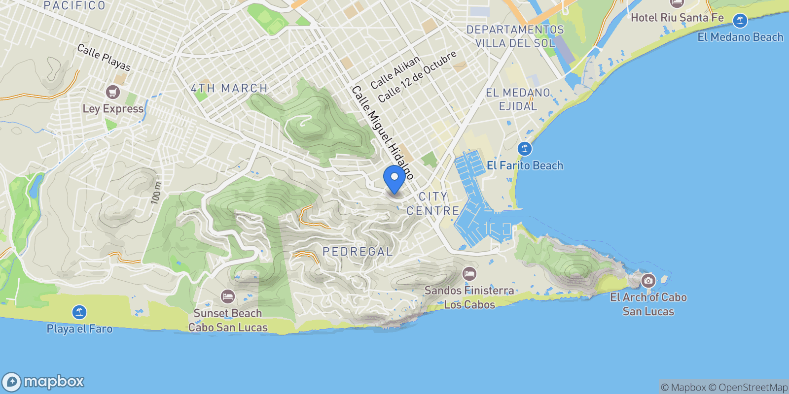 Map showing Condo 603, Montemar Pedregal, Cabo San Lucas, BCS 23453, Cabo San Lucas, Baja California Sur, Mexico.