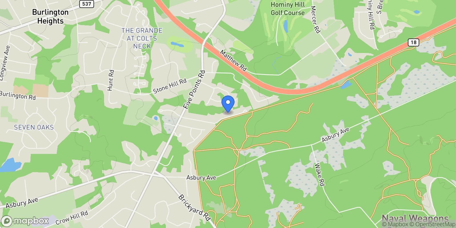 Map showing 39 Primrose Lane, Colts Neck, NJ 07722, 07722, New Jersey, United States.