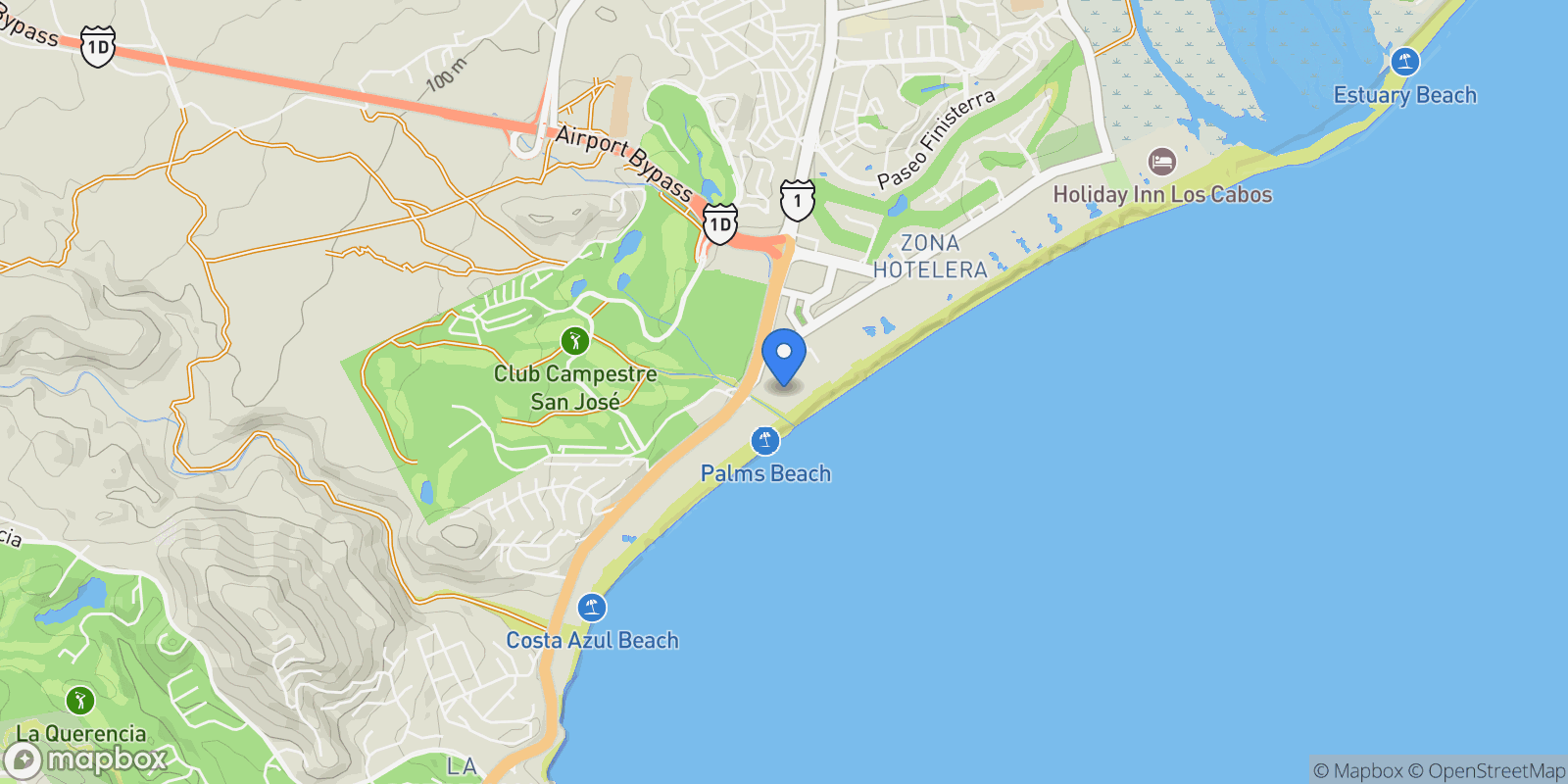 Map showing Condo 310, Las Mananitas , San Jose del Cabo, BCS 23400, San José del Cabo, Baja California Sur, Mexico.