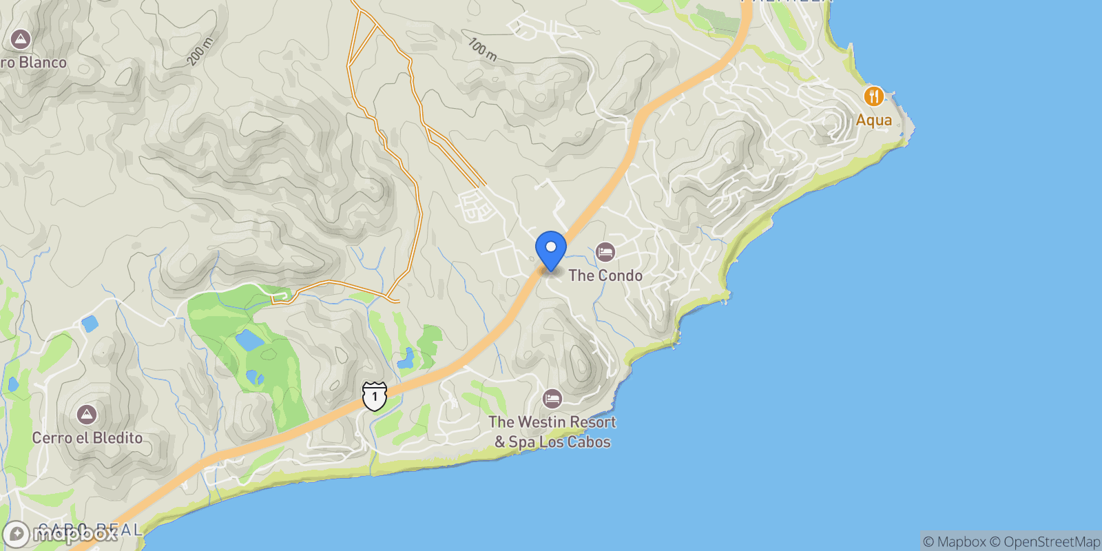 Map showing Villa Paloma, Cabo Colorado 49B, Cabo Corridor, BCS 23405, San José del Cabo, Baja California Sur, Mexico.