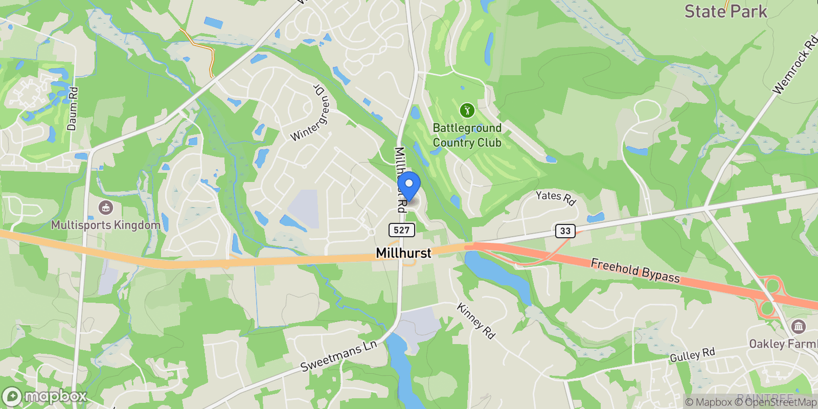 Map showing 102 Whitlock Court, Manalapan, NJ 07726, Manalapan Township, New Jersey, United States.