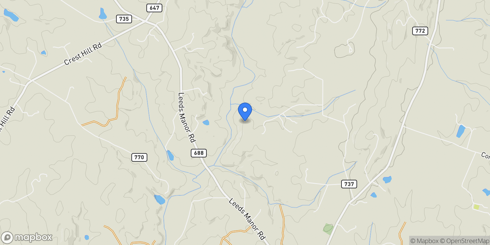 Map showing 11136 Orlean Vista Drive, Marshall, VA 20115, Marshall, Virginia, United States.