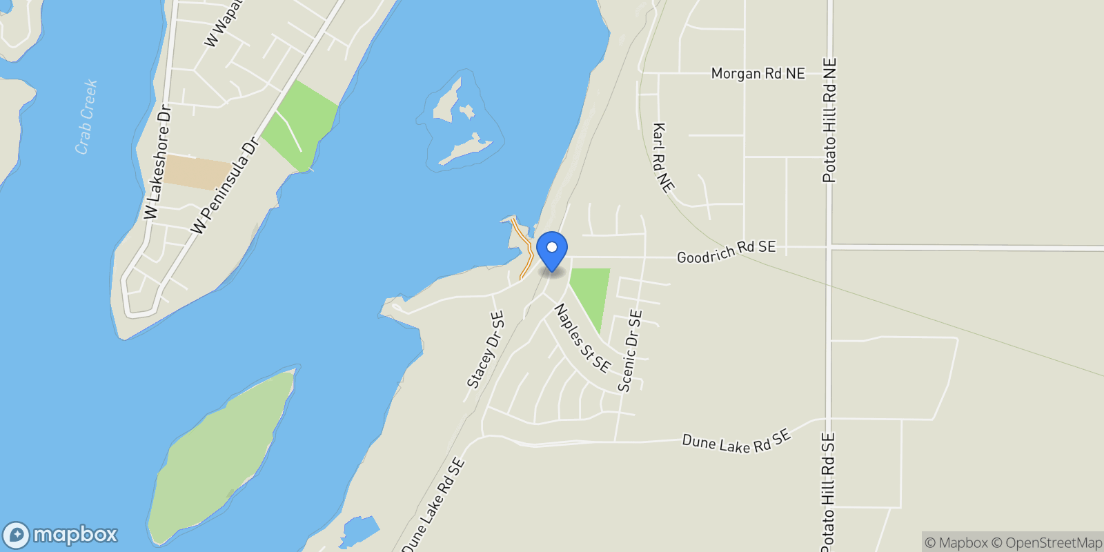 Map showing 6 Pelican Place Se, Moses Lake, WA 98837, Moses Lake, Washington, United States.