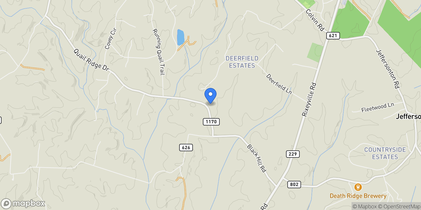 Map showing 16289 Quail Ridge Drive, Amissville, VA 20106, Amissville, Virginia, United States.