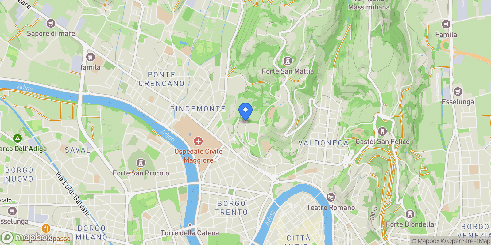 Map showing Via Monte Novegno, Verona, Veneto, Italy.