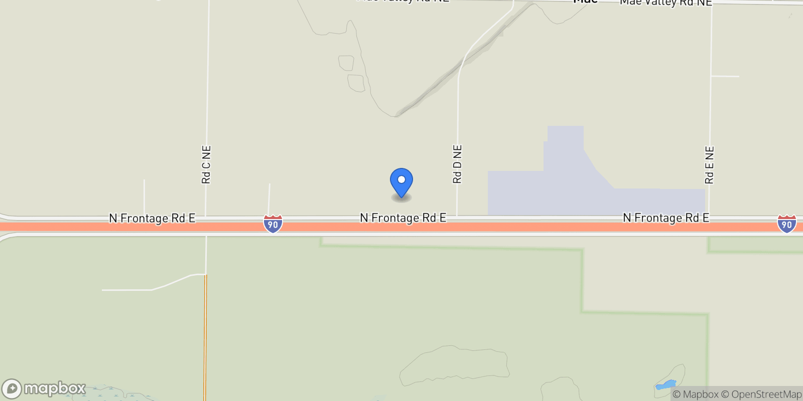 Map showing 3606 N Frontage Road E, Moses Lake, WA 98837, Moses Lake, Washington, United States.