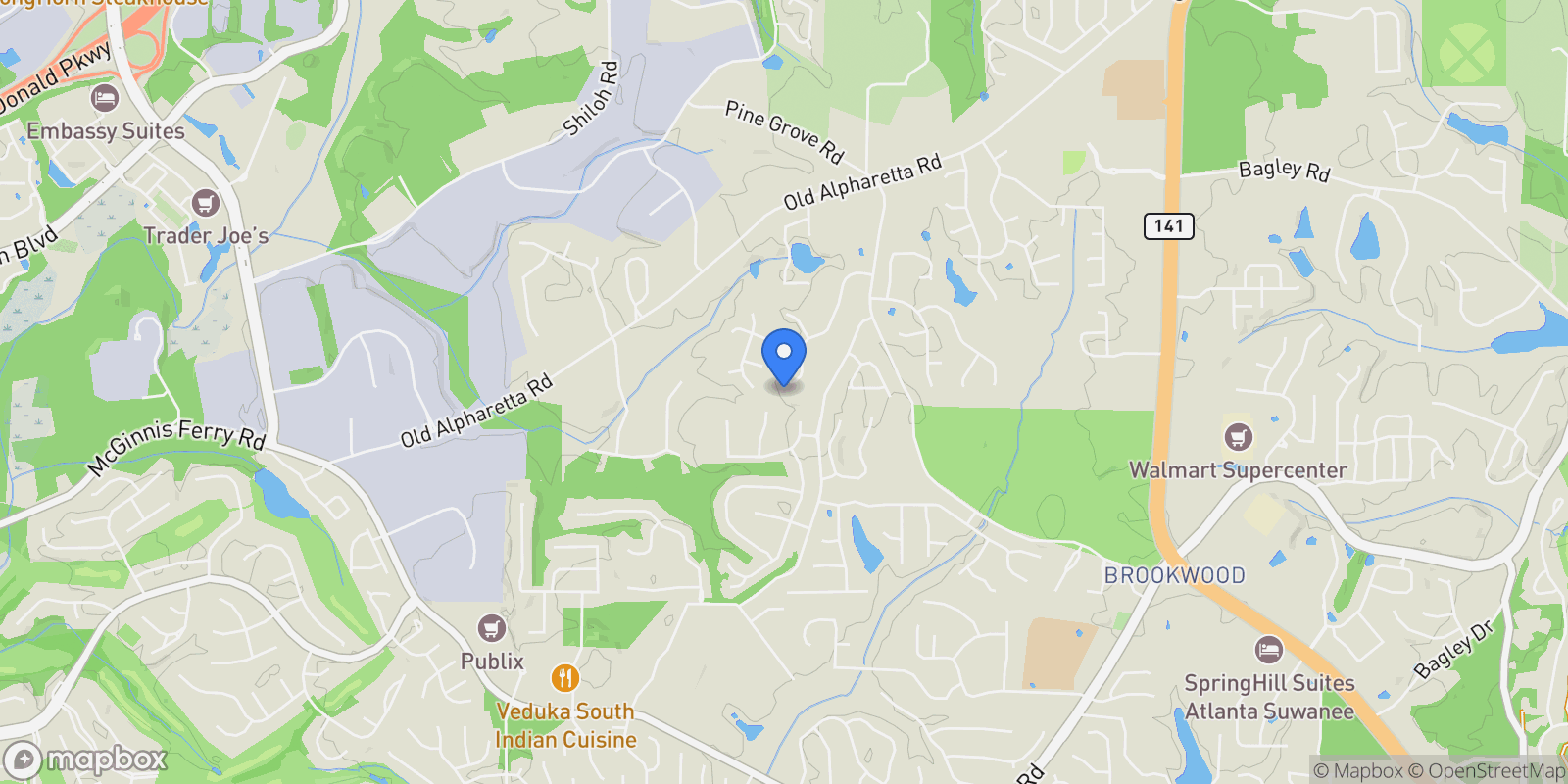 Map showing Cumming, Georgia, United States.