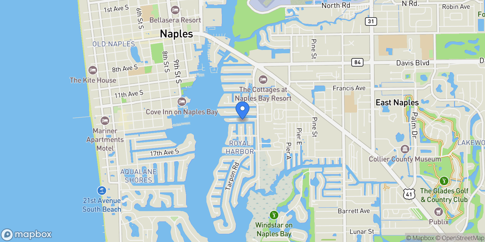 Map showing 1506 Jewel Box Avenue, Naples, Florida, United States.