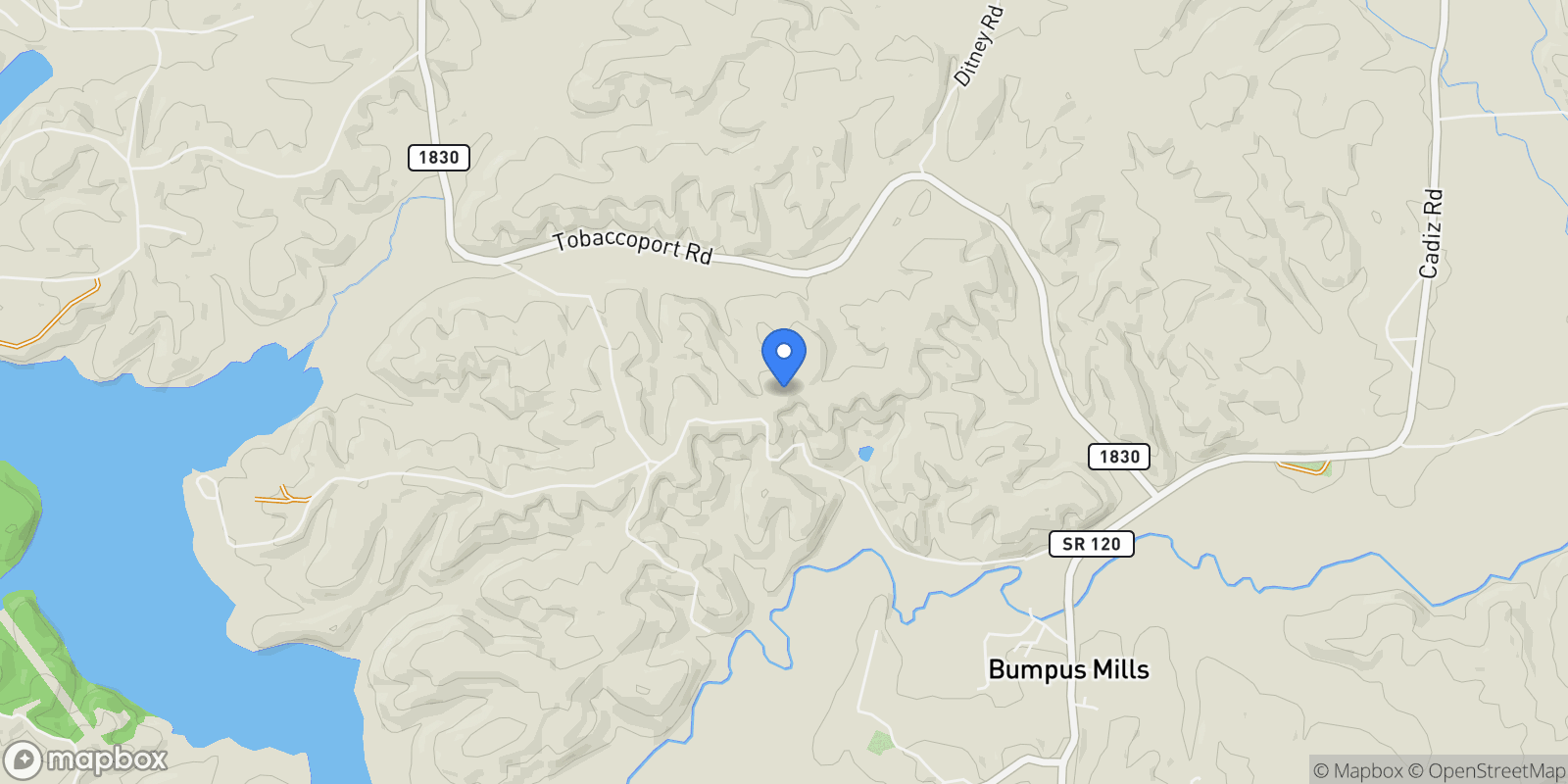 Map showing 326 Hargis Rd, Dover, TN 37058, Bumpus Mills, Tennessee, United States.