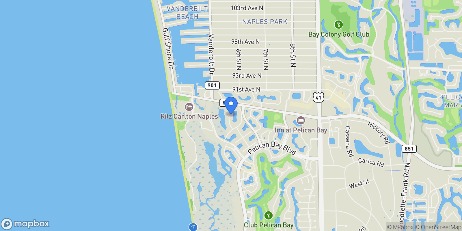 Map showing 7310 Tilden Lane, Naples, Florida, United States.