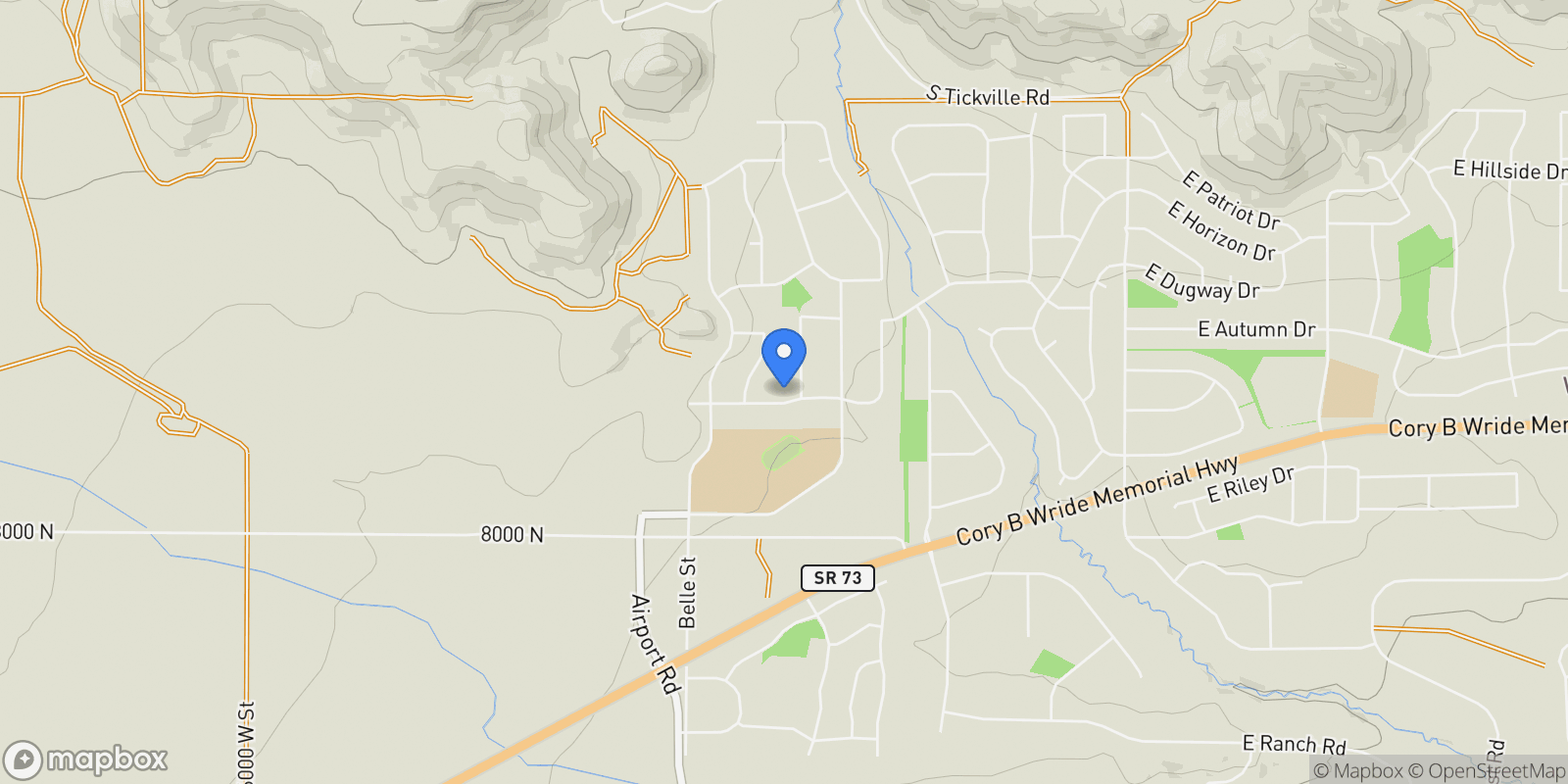 Map showing 1407 E Abigail Ln, Eagle Mountain, UT 84005, Eagle Mountain, Utah, United States.