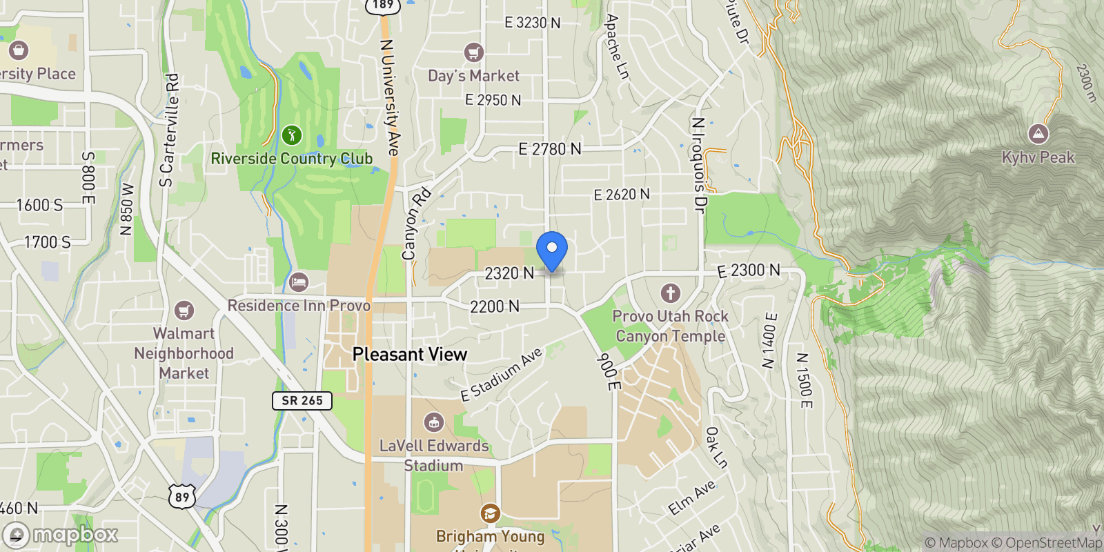 Map showing 664 E 2320 N, Provo, UT 84604, Provo, Utah, United States.