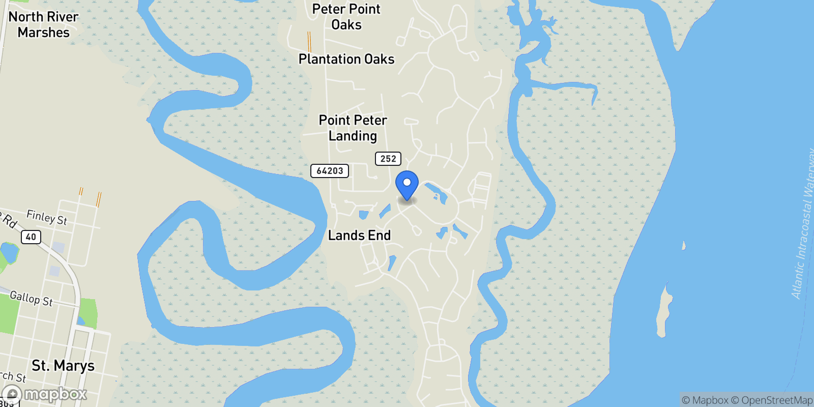 Map showing St. Marys, Georgia, United States.