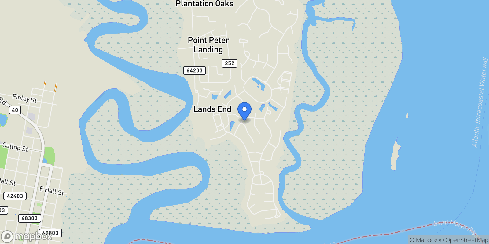 Map showing St. Marys, Georgia, United States.