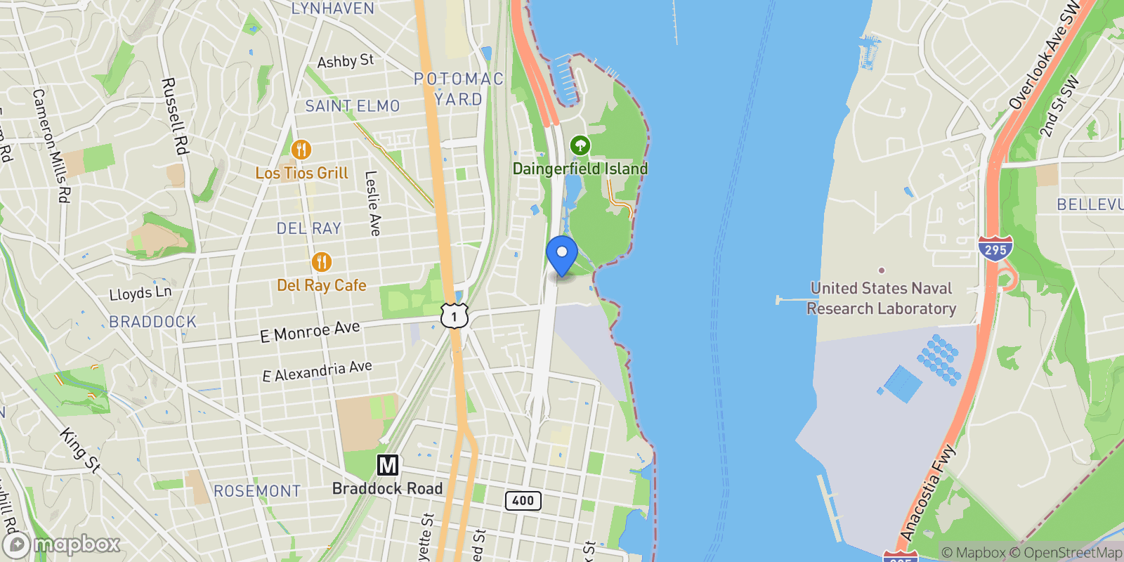 Map showing 625 SLATERS LN, Alexandria, Virginia, United States.