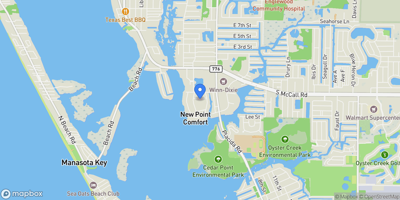 Map showing 1674 Pompano Avenue, Englewood, FL 34223, Englewood, Florida, United States.