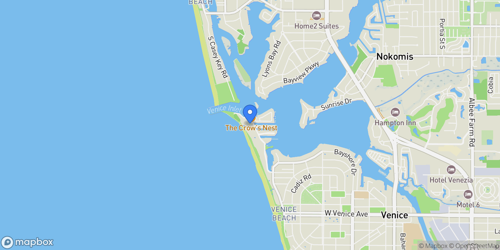 Map showing 1555 Tarpon Center Drive , 203, Venice, FL 34285, Venice, Florida, United States.
