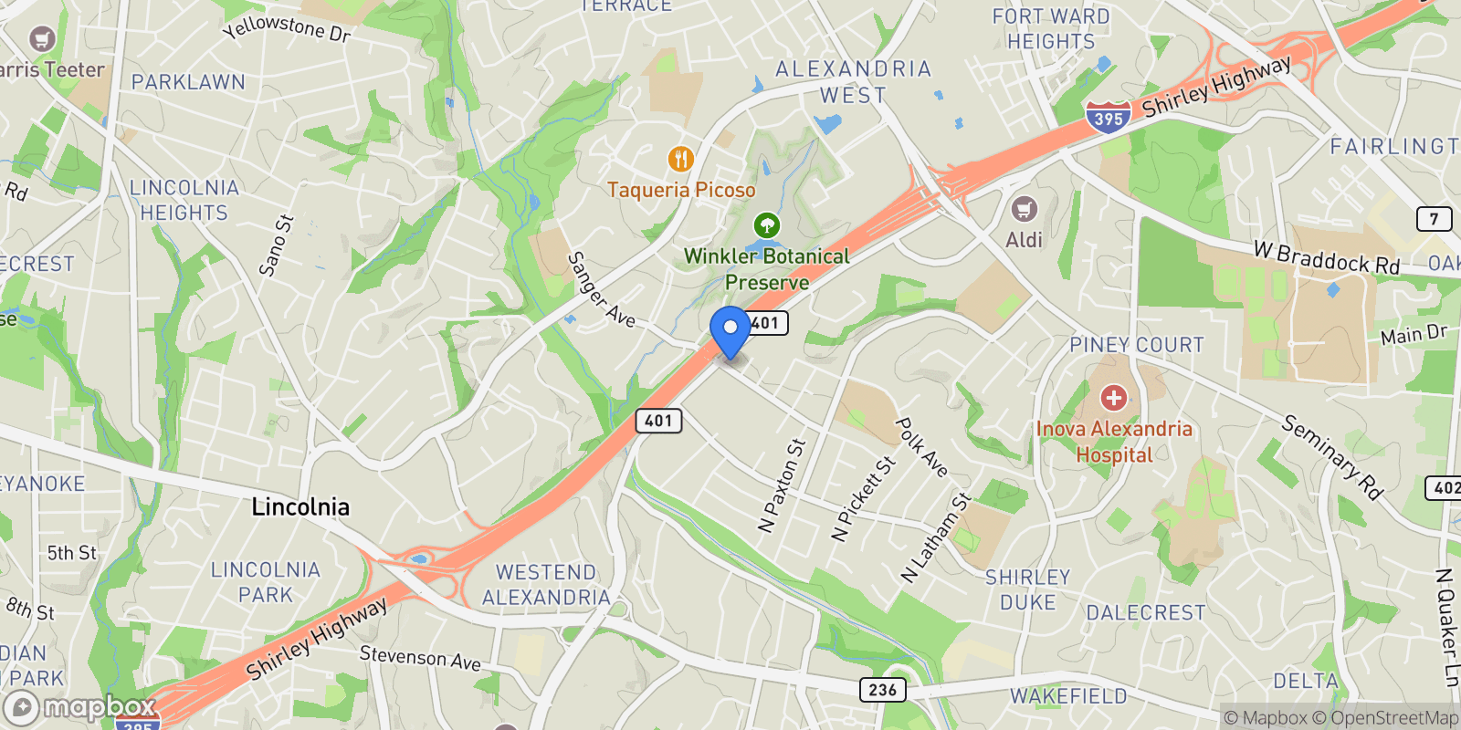 Map showing 5443 RICHENBACHER AVE, Alexandria, Virginia, United States.