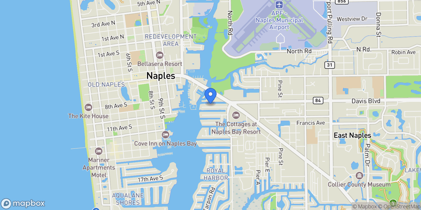 Map showing 1455 Curlew AVE 1, NAPLES, FL 34102, Naples, Florida, United States.