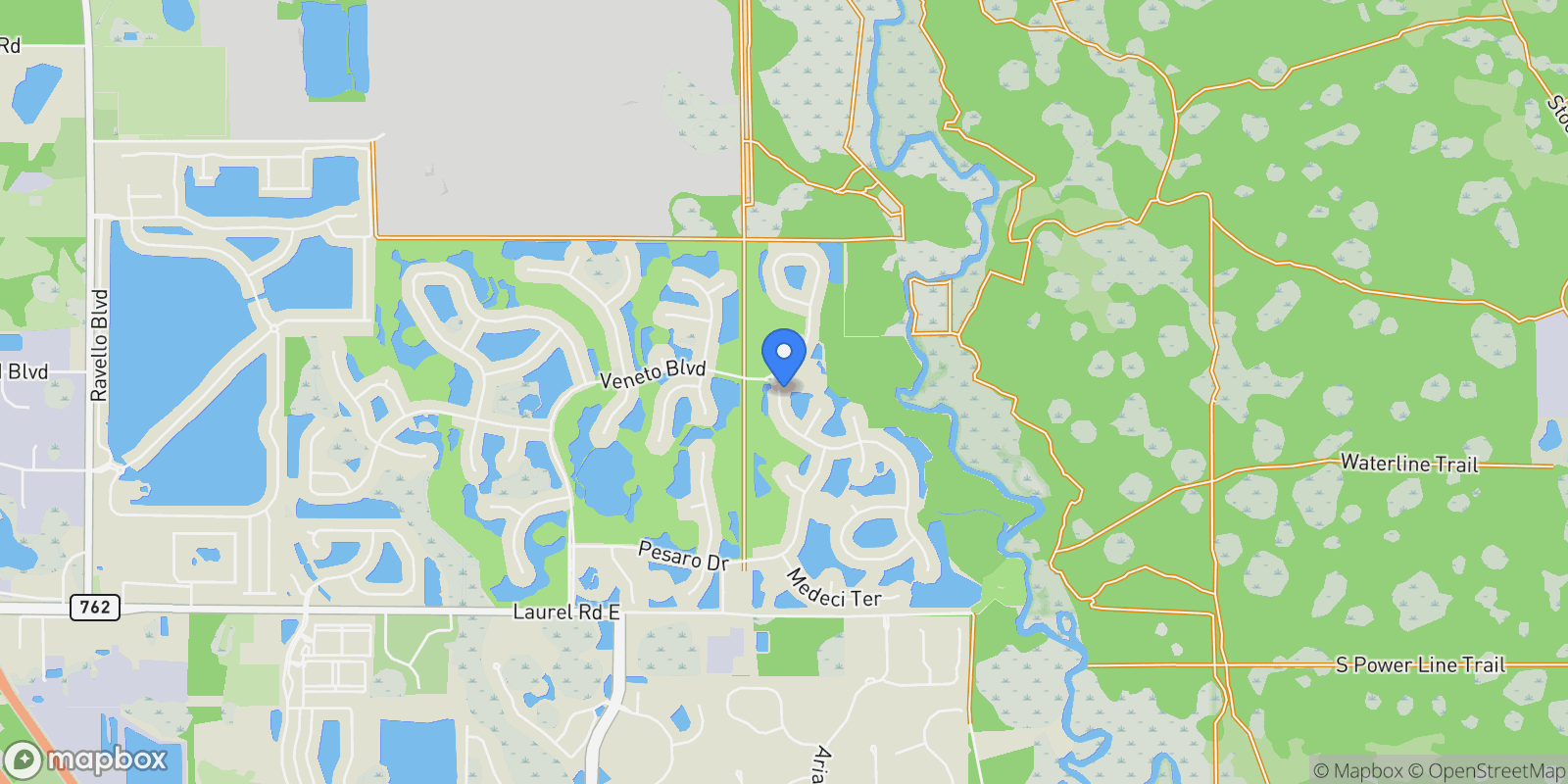 Map showing 101 Portofino Drive, North Venice, FL 34275, Venice, Florida, United States.