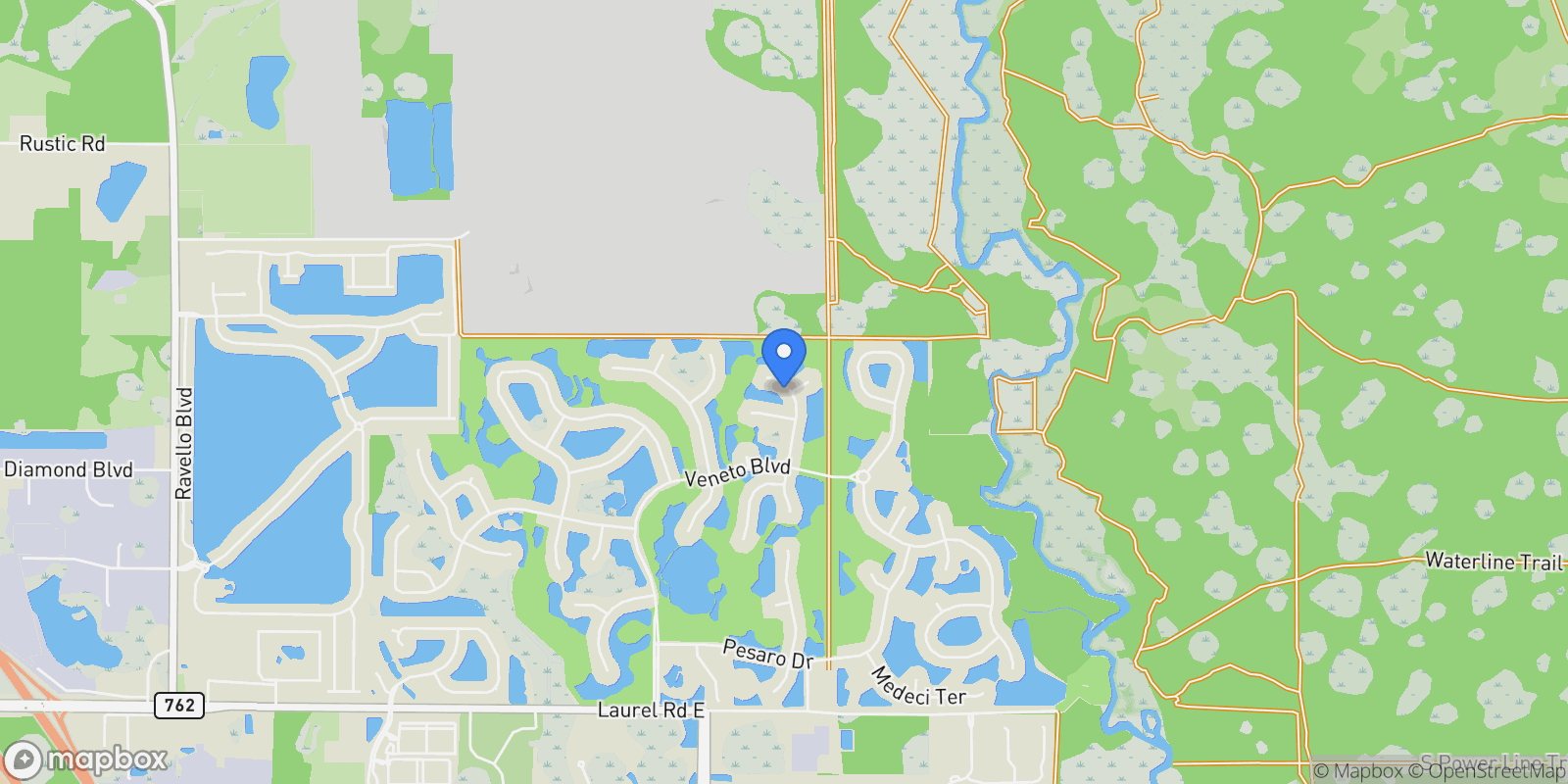 Map showing 129 Cipriani Way, North Venice, FL 34275, Venice, Florida, United States.