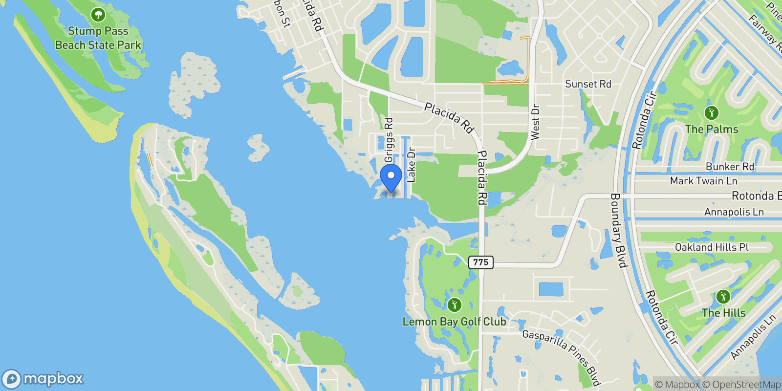 Map showing 9300 GRIGGS ROAD, ENGLEWOOD, FL 34224, Englewood, Florida, United States.