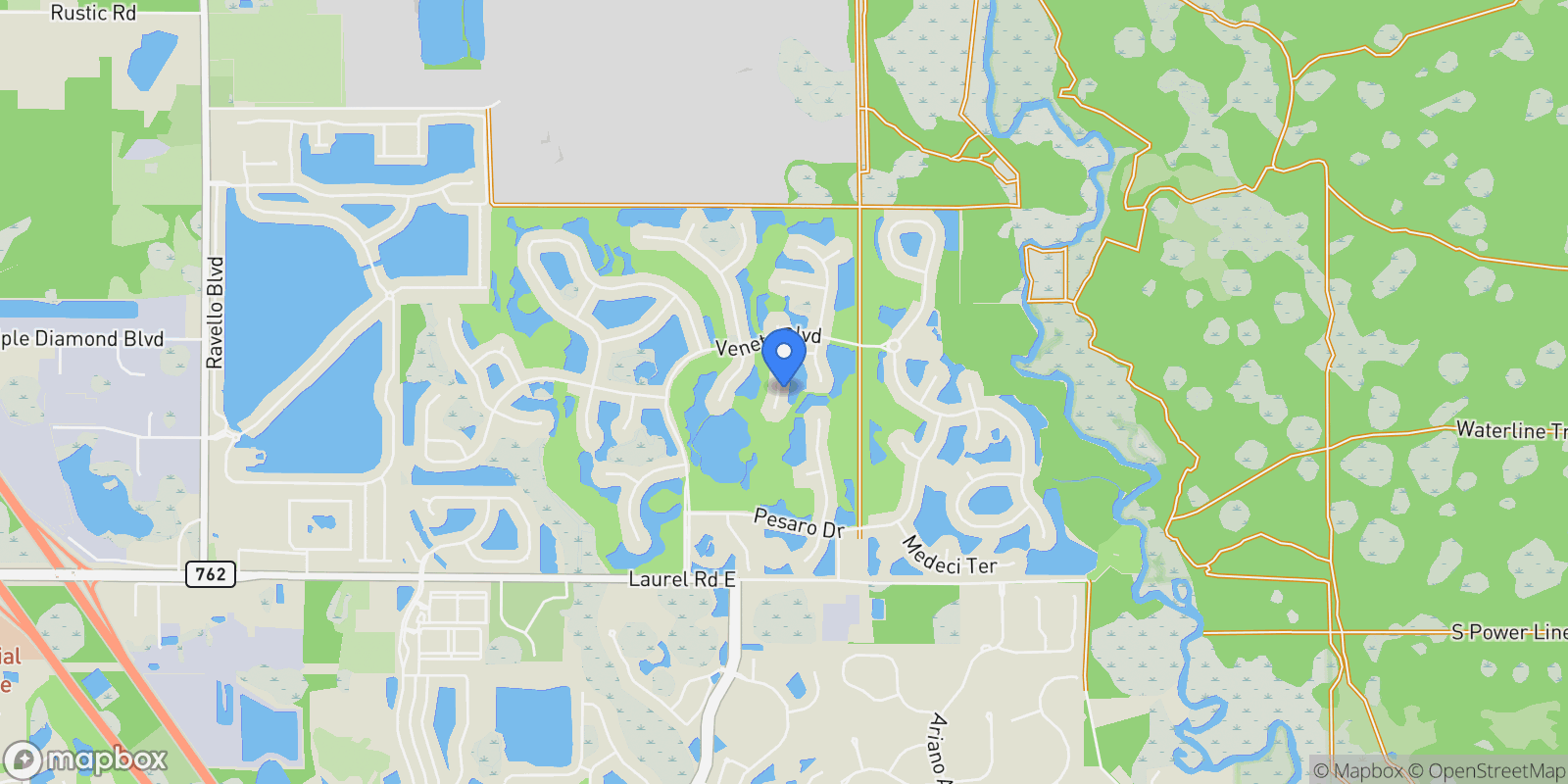 Map showing 157 Palazzo Court, North Venice, FL 34275, Venice, Florida, United States.