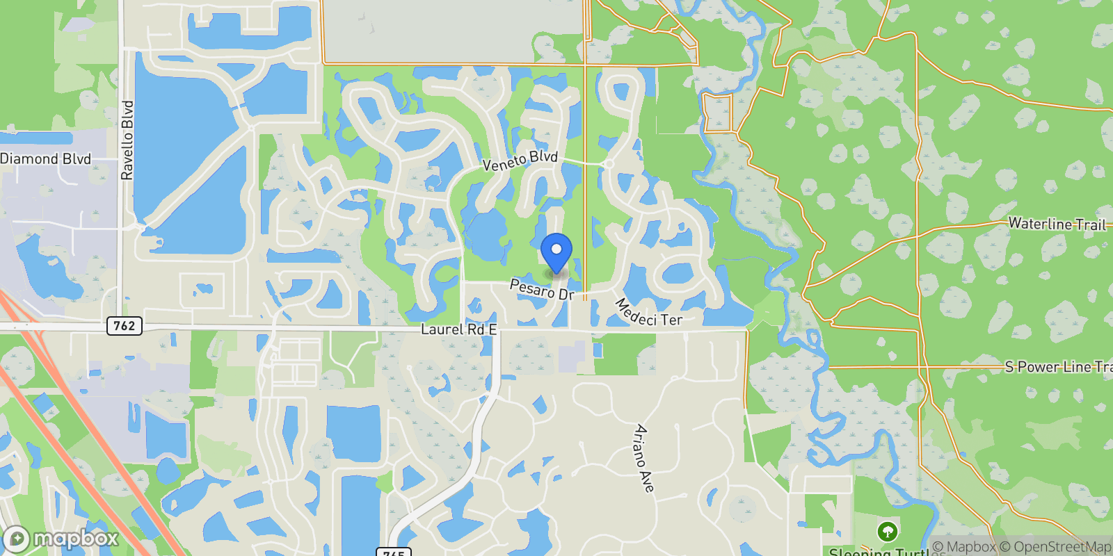 Map showing 117 Savona Way, North Venice, FL 34275, Venice, Florida, United States.