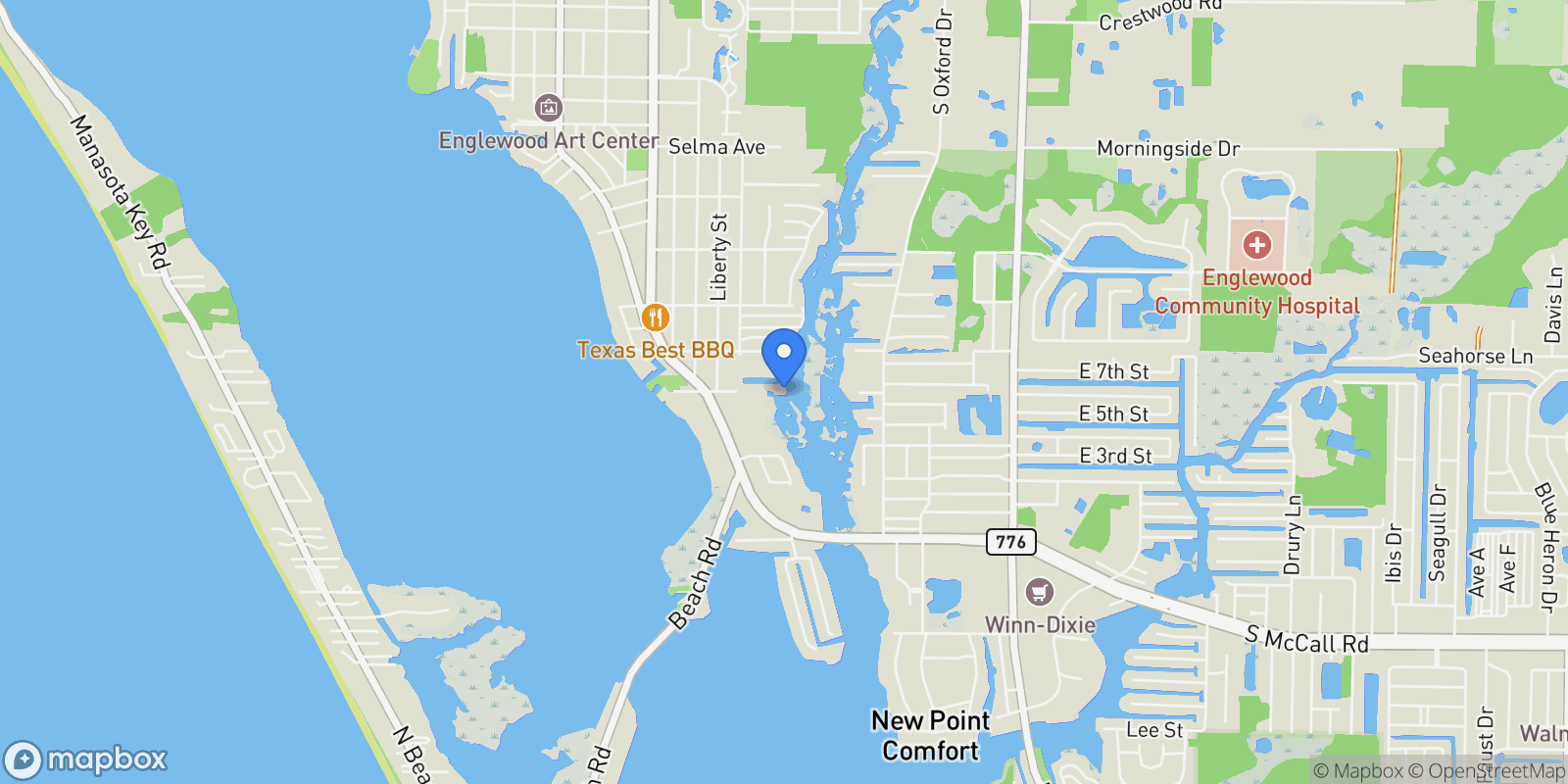 Map showing 300 E BAY HEIGHTS AVENUE, ENGLEWOOD, FL 34223, ENGLEWOOD, FL, United States.