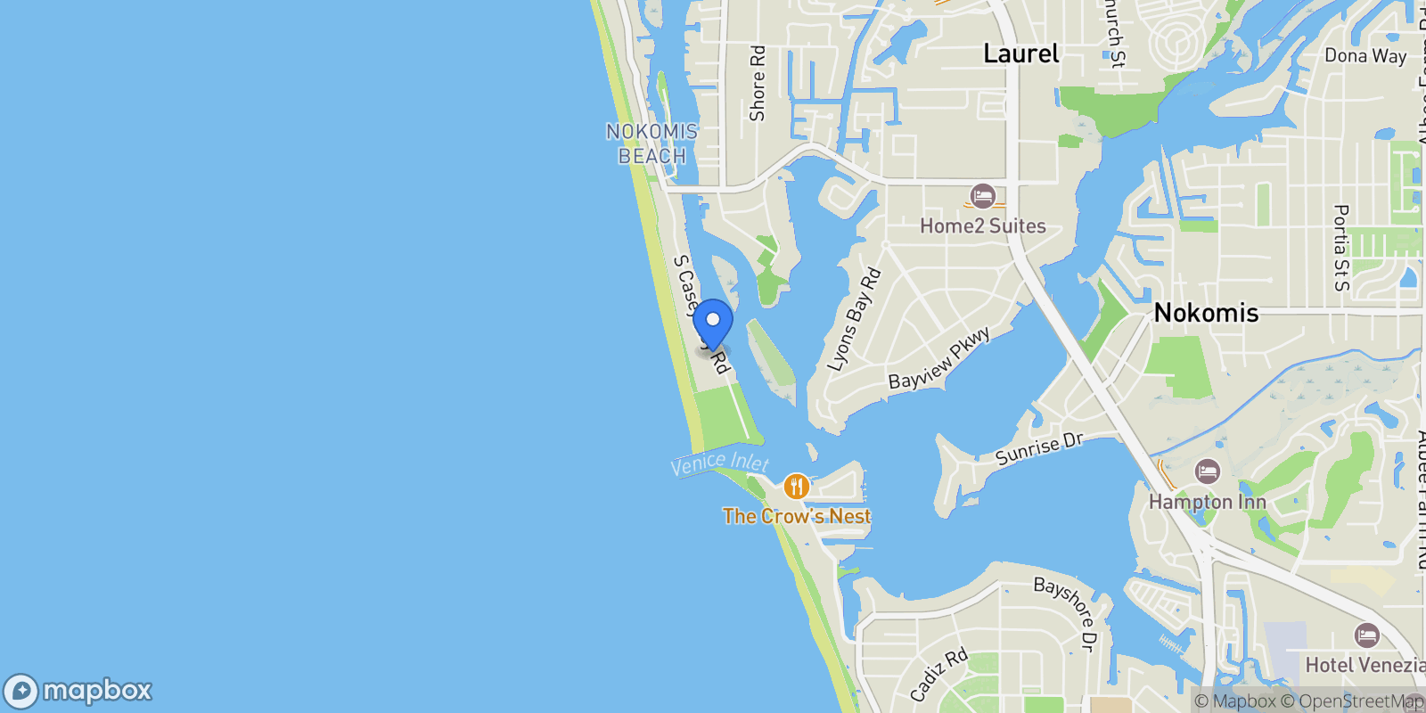 Map showing 616 S CASEY KEY ROAD, NOKOMIS, FL 34275, Venice, Florida, United States.