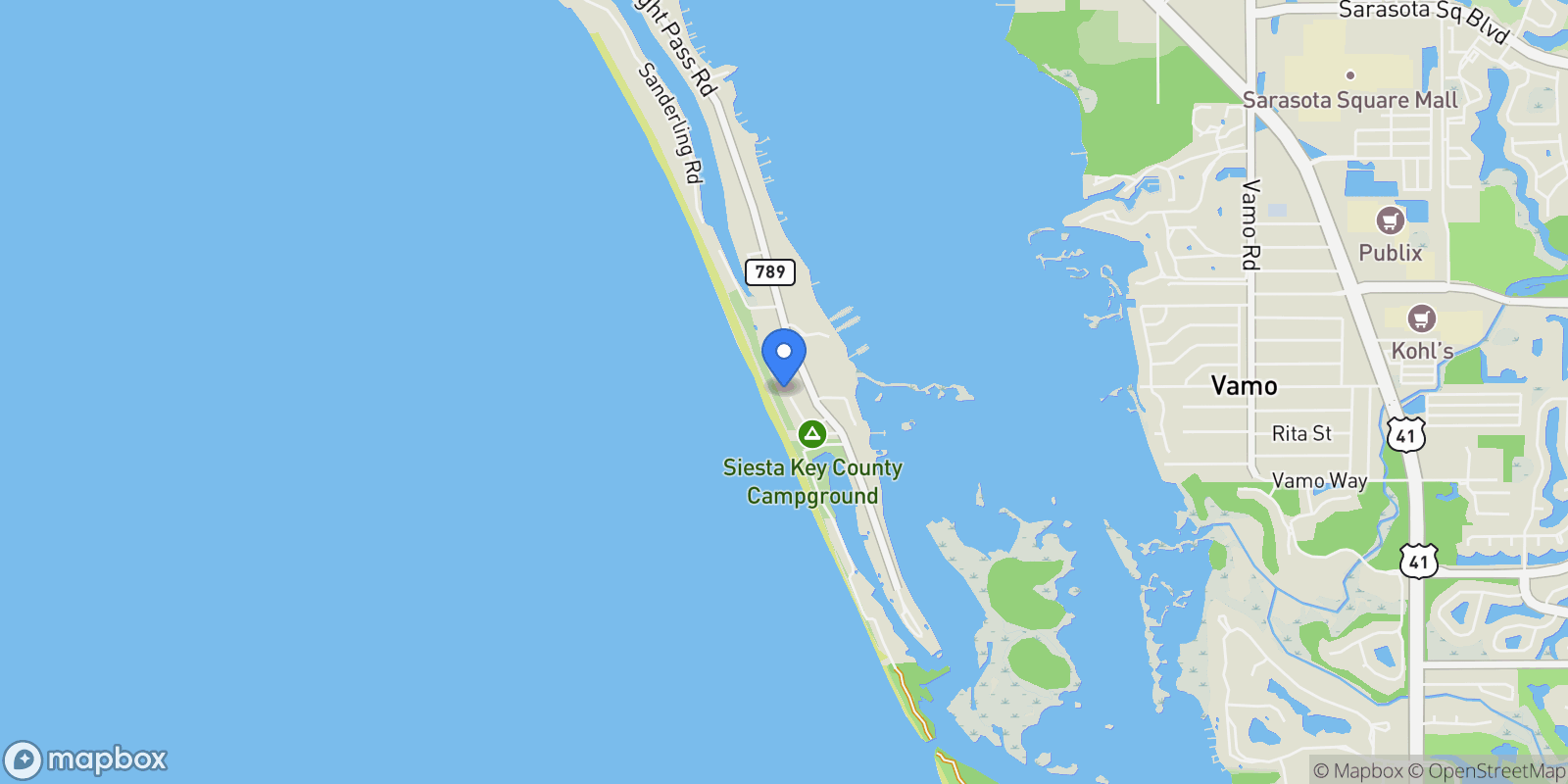 Map showing 1192 HORIZON VIEW DRIVE, SARASOTA, FL 34242, Siesta Key, Florida, United States.